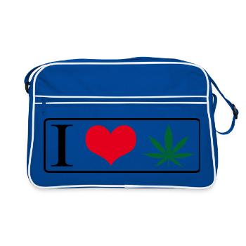 J’adore l’herbe - Sac Retro - bleu/blanc - Devant
