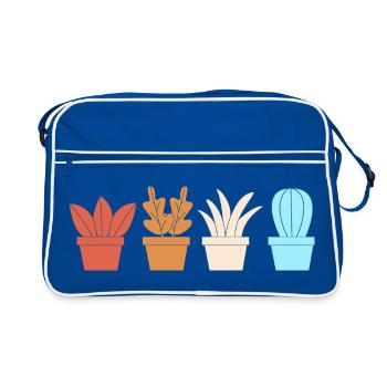 Cactus Plant Cacti - Retro Bag - blue/white - Front