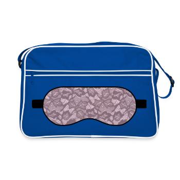 Lavender Lace Textured Sleeping Mask - Retro Bag - blue/white - Front