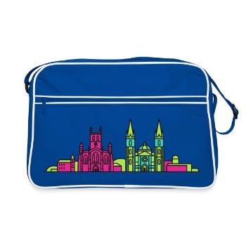 Paisley City Skyline Abbey Modern Line Art - Retro Bag - blue/white - Front