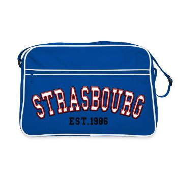 Strasbourg Fondée en 1986 - Sac Retro - bleu/blanc - Devant