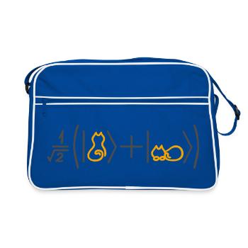 Keine Katzen wurden verletzt (für helle Hintergründe) - Retro Tasche - Blau/Weiß - Vorne