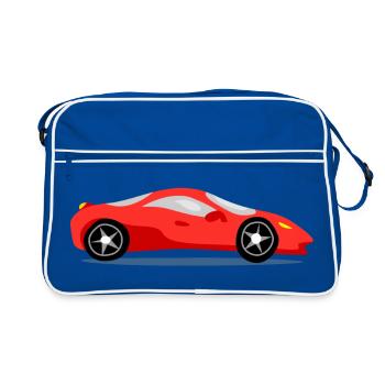 Voiture de sport rouge - Sac Retro - bleu/blanc - Devant