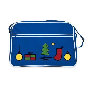 Des symboles amusants pour Noël - Sac Retro - bleu/blanc - Devant