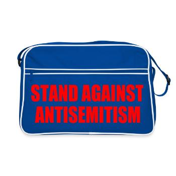 stand against antisemitism - Retro Tasche - Blau/Weiß - Vorne