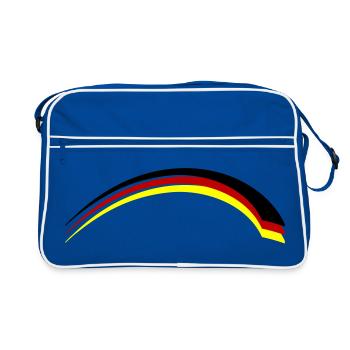 Deutschland Fahne - Retro Tasche - Blau/Weiß - Vorne