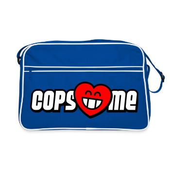 Cops love me (colors can be changed) - Retro Bag - blue/white - Front
