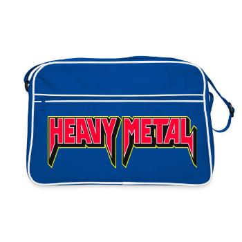 Heavy Metal Neon Red Logo - Retro Bag - blue/white - Front