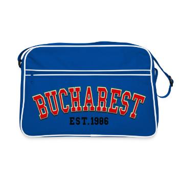 Bukarest, gegründet 1986 - Retro Tasche - Blau/Weiß - Vorne