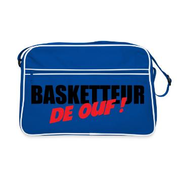 Basketteur de ouf – fun passion sport performance  - Sac Retro - bleu/blanc - Devant