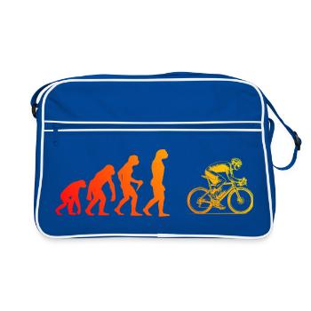 Puristisches Roadbike Thema - Retro Tasche - Blau/Weiß - Vorne