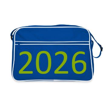 2026 grün Geburtstag Jubiläum Vorlage gestalten  - Retro Tasche - Blau/Weiß - Vorne