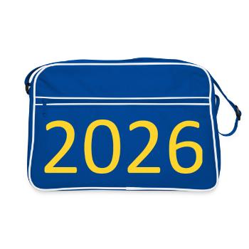 2026 Yellow Template Personalize - Retro Bag - blue/white - Front