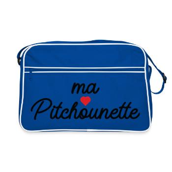 Ma Pitchounette Cœur Doux Script - Retro Tasche - Blau/Weiß - Vorne