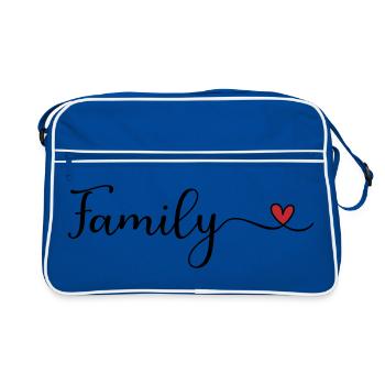 Familie - Retro Tasche - Blau/Weiß - Vorne