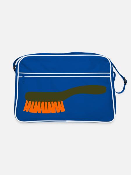 Pilzbürste Werkzeug Sammler - Retro Tasche - Blau/Weiß - Vorne
