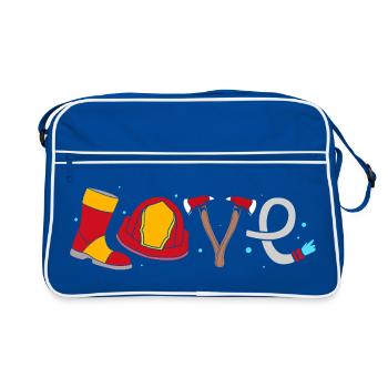 Firefighter Children's Birthday Party - Retro Bag - blue/white - Front