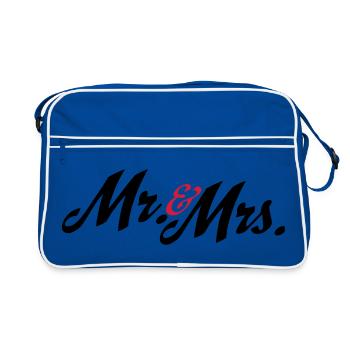 Great design for the newlyweds, Mr and Mrs - Retro Bag - blue/white - Front
