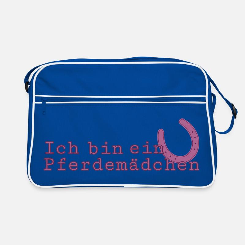 Ich bin ein Pferdemädchen Retro Tasche
