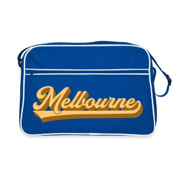 Melbourne Gold Retro Font - Retro Bag - blue/white - Front
