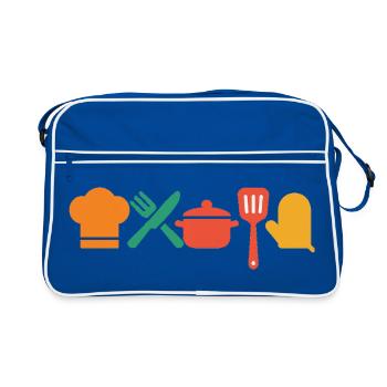 Kitchen Magic – Cooking & Enjoying in Style - Retro Bag - blue/white - Front