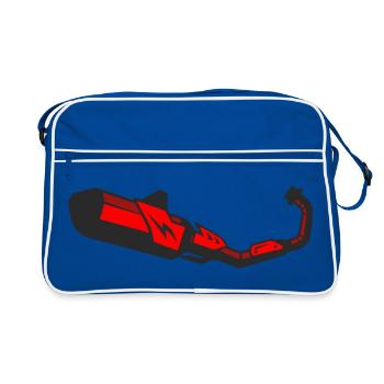 Vecteur de réglage des échappements de moto - Sac Retro - bleu/blanc - Devant