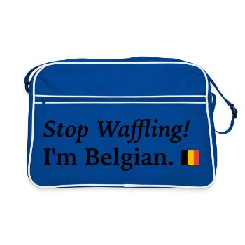 arrête de tergiverser, je suis belge - Sac Retro - bleu/blanc - Devant