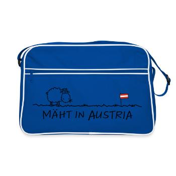 Mäht in Austria – Austria: Humor with humour - Retro Bag - blue/white - Front