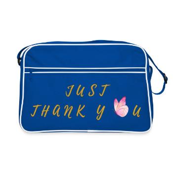 Merci Butterfly Gold Lettering - Sac Retro - bleu/blanc - Devant