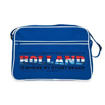Hollande où mon histoire a commencé - Sac Retro - bleu/blanc - Devant