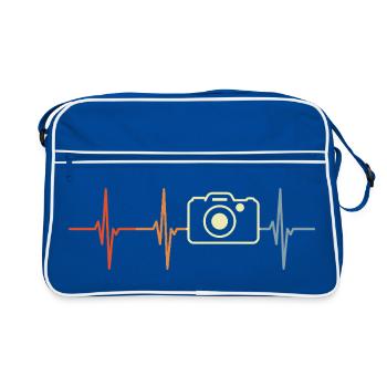 Photographie Cardiogramme Rétro Look - Sac Retro - bleu/blanc - Devant