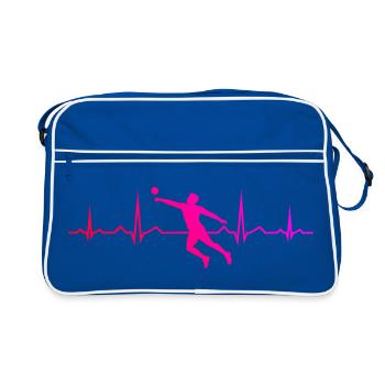 Cadeau de jeu de fistball pour le joueur de fistball - Sac Retro - bleu/blanc - Devant