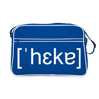 Hacker, phonetic spelling, white - Retro Bag - blue/white - Front
