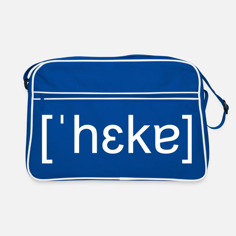 Hacker, orthographe phonétique, blanc - Sac Retro - bleu/blanc