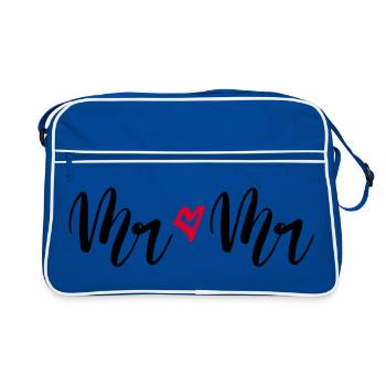 Mr &M. Mariage Mariage Couple gay - Sac Retro - bleu/blanc - Devant