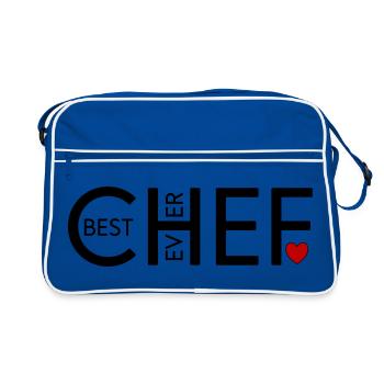 Best Chef ever - Retro Tasche - Blau/Weiß - Vorne