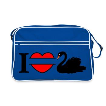 J’aime mon cygne noir - Sac Retro - bleu/blanc - Devant