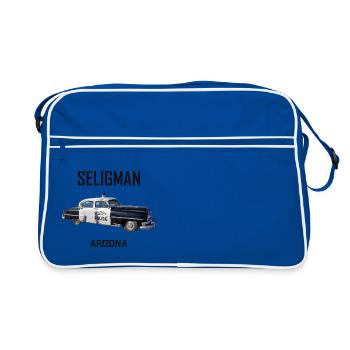 Old car in Seligman in Arizona, US Road 66 - Retro Bag - blue/white - Front