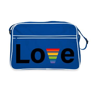CSD rainbow love shirt - Retro Bag - blue/white - Front