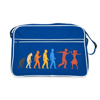 Swing-Tanz - Die höchste Stufe der Evolution - Retro Tasche - Blau/Weiß - Vorne
