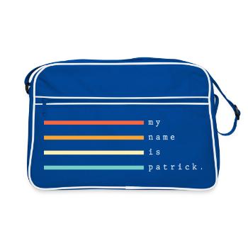 Mein Name ist Patrick - Retro Tasche - Blau/Weiß - Vorne