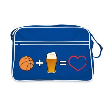 Basketball Beer Love Heart - Retro Bag - blue/white - Front