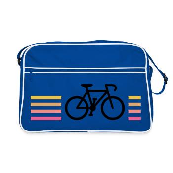 Black Bike Sunset Energetische Streifen - Retro Tasche - Blau/Weiß - Vorne