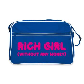 Femme riche – sans argent - Sac Retro - bleu/blanc - Devant