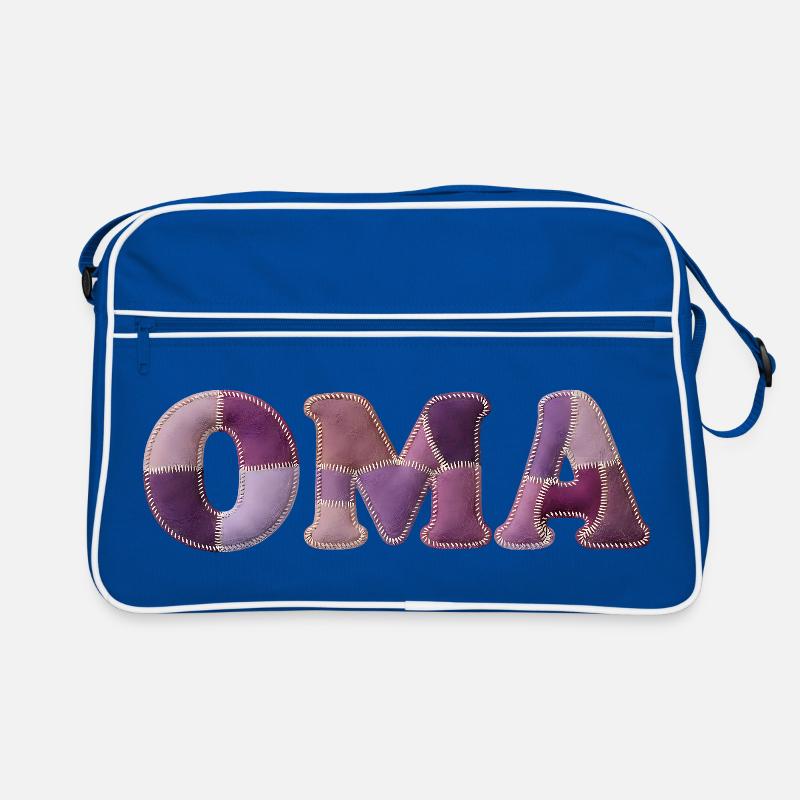OMA Patchwork Stoff Design Geschenkidee Retro Tasche