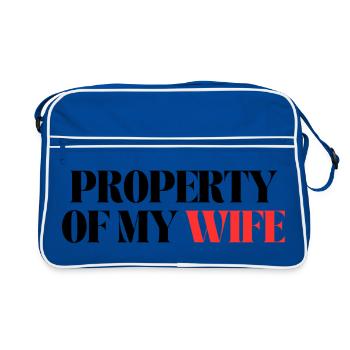Propriété de ma femme - Sac Retro - bleu/blanc - Devant