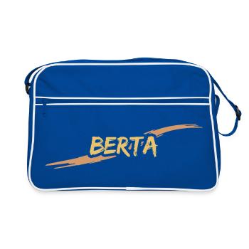 Berta als Geschenk - Retro Tasche - Blau/Weiß - Vorne