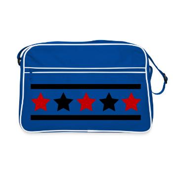 Star Pattern - Retro Bag - blue/white - Front