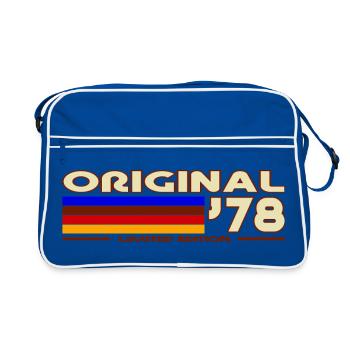 Originaler 78er Retro Rainbow - Retro Tasche - Blau/Weiß - Vorne