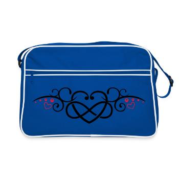 Herz mit Unendlichkeitschleife, infinity - Sac Retro - bleu/blanc - Devant